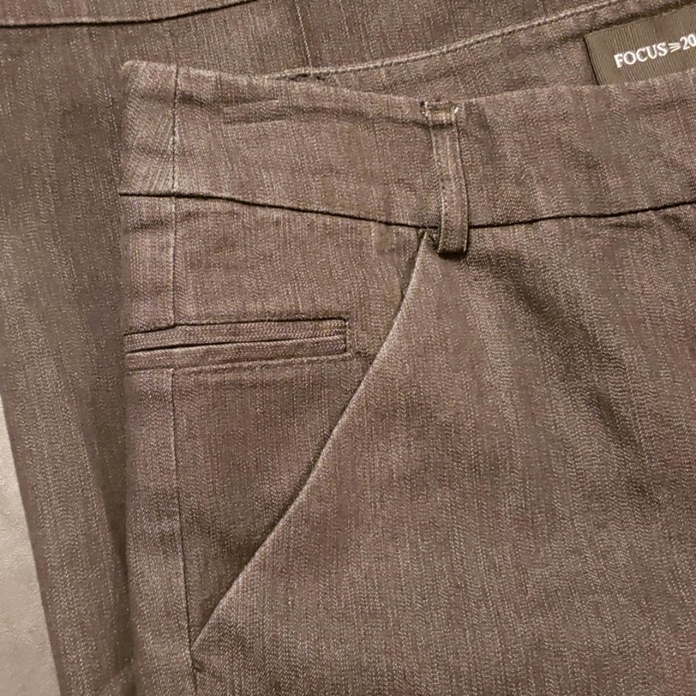 Focus 2000 Black Denim Cuffed Sz 8 Slacks - Picture 4 of 8
